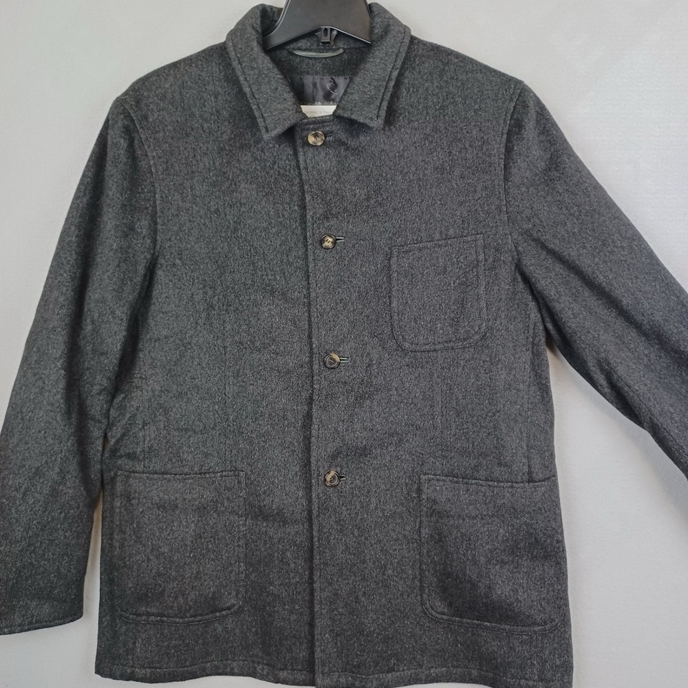 Brioni Bergdorf Goodman Mens XL 100% Cashmere Chore Jacket Gray Made Italy